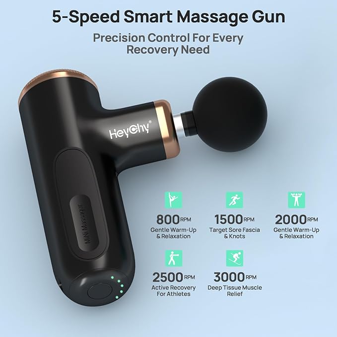 A1 Super Mini Massage Gun, Percussion Deep Tissues Muscle Massager (Heat-Black) - Bloomnest