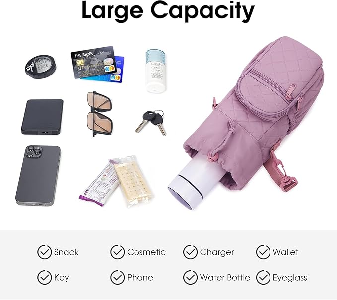 sportsnew Water Bottle Holder with Strap 32oz 40oz Insulated Water Bottle Carrier Sling Bag with Phone Pocket Crossbody sportsnew