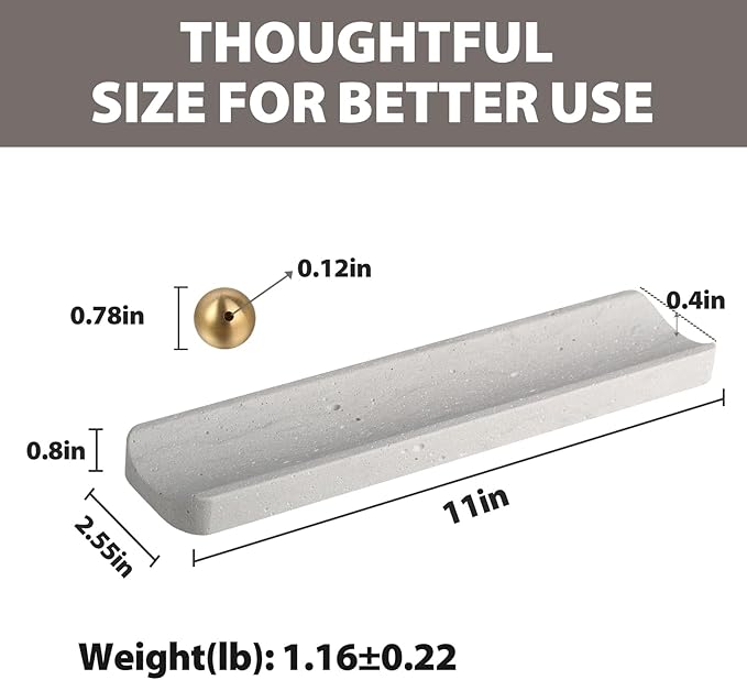 Koville Quarella Engineered Stone Incense Holder, Incense Holders for Sticks, Sturdy Incense Burner Ideal for Meditation and Relaxing, Easy to Clean(Cement Grey) - Bloomnest