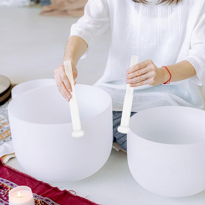 Singing Bowl Mallet Clear Acrylic Striker Mallet Crystal Singing Bowl Rod for Playing Crystal Meditation Yoga or Sound Baths - Bloomnest
