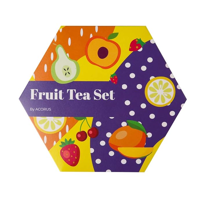 ACORUS Fruit Luxury Tea Set - Assorted Fruit and Herbal Teas Box, Tea Gift Set for Women and Tea Lovers, Large Variety Pack, 6 Flavor Sampler, 60 Bags - Bloomnest