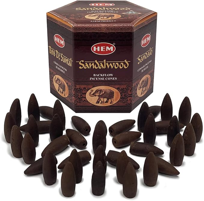 Sandalwood Backflow Incense Cones for Waterfall Inciensos Aromaticos|Incienso|Inciense|Insienso