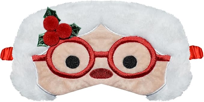 Cute Sleeping Mask Sleep Mask, Funny Santa Claus Soft Plush Eye Mask for Travel Nap Sleeping Chrismas Blindfold Eye Cover Eyeshade for Adult Kids Girls Teens Men Women - Santa Claus - Bloomnest