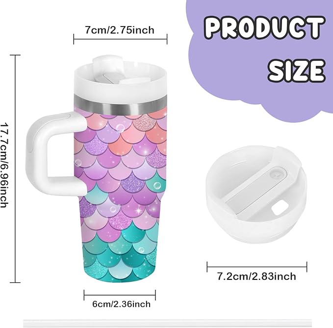Gifts for Girls - 14oz Kids Themed Tumbler with Handle and Straw, Stainless Steel Insulated Water Cup, for Sport, School, Travel - Colorful Children Birthday Gift Cup(1pc) - Bloomnest