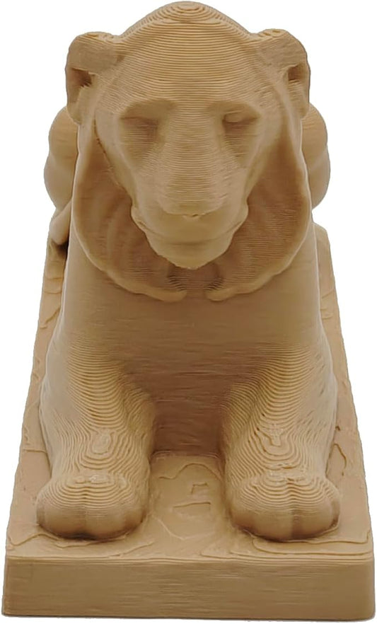 Reclining Lion Figurine, Egyptian Mythology Decor with Sandstone-Like Texture Finish, Paint-It-Yourself Figurine, 2.0 inches Tall - Bloomnest