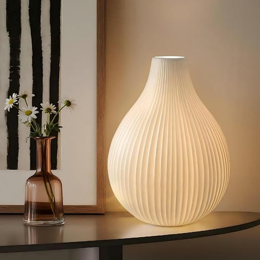 RONDURE 11.0" Modern Ceramic Table Lamp, Modern Bedside Lamps for Bedroom, Living Room and Nightstand, White Translucent Ceramic Shade, Warm Ambient Lighting, Home Decor - Bloomnest