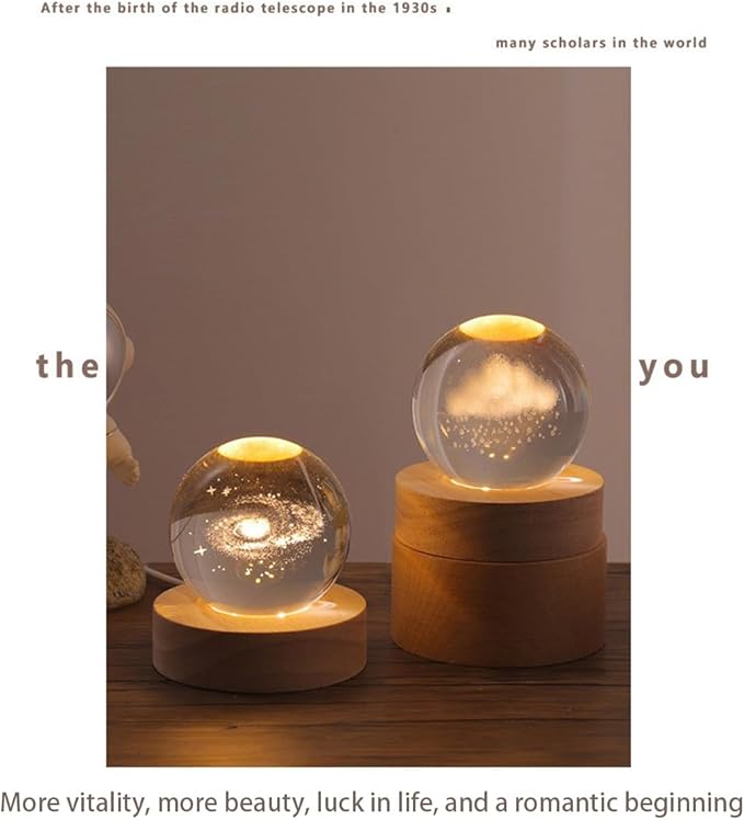 3D Crystal Ball Night Light Mood Lighting Cozy Comfort Gifts Home Decor lamp for Bedroom Space Lamps Happy Cozy Comfort Gifts (People) - Bloomnest