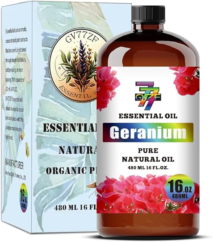 Geranium Essential Oil (16 oz / 480 ml) – Geranium Oils for diffusers, humidifiers, Home Baths, Cleaning Products, Yoga, DIY Soaps and DIY Scented Candles - Bloomnest