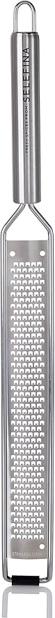 Selefina Spices: Rasp-Style Grater/Zester: for Nutmeg, Lemon, Garlic, Chocolate, Fruits, Vegetables and Ginger. Stainless Steel Grater, 16 inches - Bloomnest