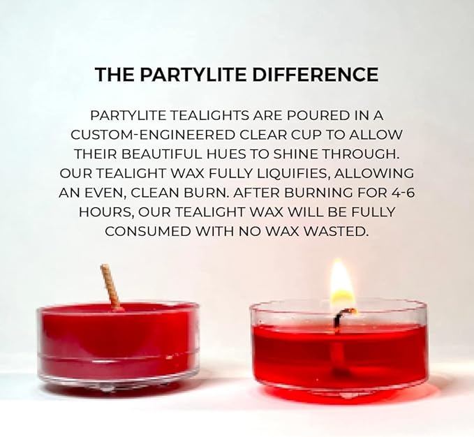 PartyLite Set of 12 Tea Lights Candles, Cedarwood & Vanilla Scent, Aromatherapy Scented Candles Gift Set, Up to 4 to 6 Hours Burn Time - Bloomnest