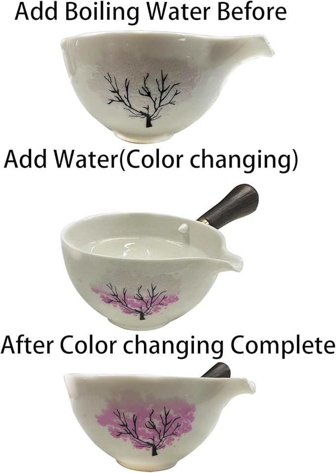 LURRIER Porcelain Chinese Gongfu Tea Set,Portable Teapot Set with 360 Rotation Tea maker and Infuser,Portable All in One Gift Bag for Travel,Home,Gifting,Outdoor and Office (Sakura)
