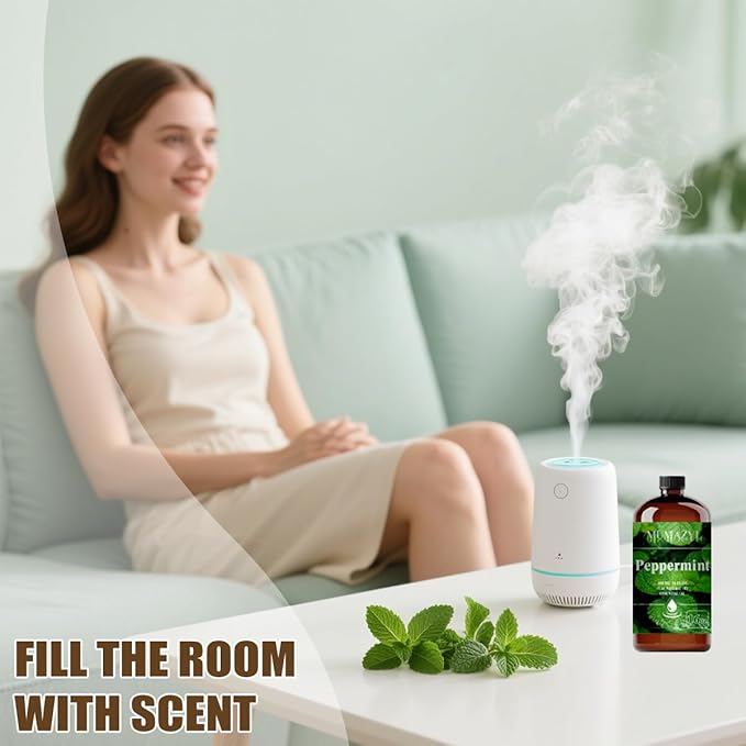Peppermint Essential Oil, Peppermint Oil 16 Fl Oz 480ML for Diffuser Humidifier Yoga Cleaning DIY Candle Soap Making Essential Oils - Bloomnest