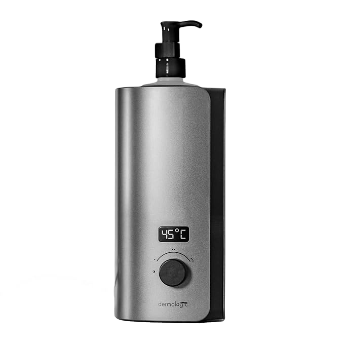 DERMALOGIC Massage Oil Warmer for Pro Spa Massage, Home Lotion Warmer with Digital Display, Real Time Temperature Oil Heater Beauty Salon Treatment Equipment, Metal Finish - Bloomnest