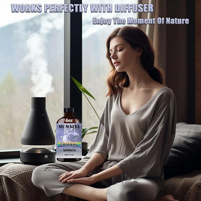 Cologne Fragrance Oil, Cologne Oil 4 Fl Oz 120ML for Diffuser Humidifier Yoga Cleaning DIY Candle Soap Making Essential Oil - Bloomnest