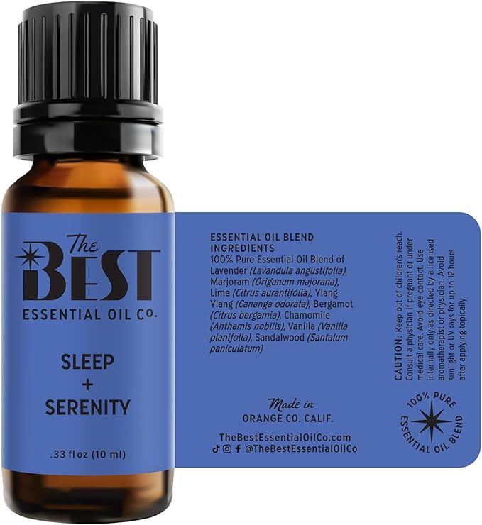 The Best Sleep + Serenity Essential Oil Blend- Premium Grade- 100% Pure & Natural for Aromatherapy, Diffuser, Spa, Massage, Air Freshener- 10 ml (.33 fl oz) - Bloomnest