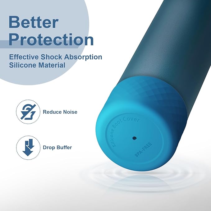 2PCS Silicone Water Bottle Boot for Owala 24oz 32oz 40oz, Anti-Slip Protective Sleeve Bottom Bumper Protector for FreeSip, Twist, and Flip Stainless Steel Water Bottles Alwenid