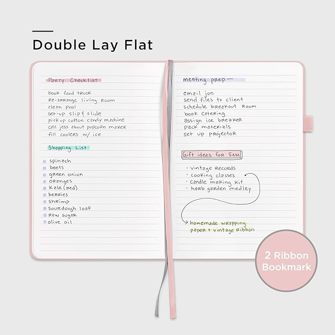 &And Per Se Lined Journal Notebook (3 Packs), 160 Pages 100GSM Thick Paper, A5 Hardcover College Ruled Journals for Writing, 5.7'' x 8'' (Cyan, Pink & Purple) - Bloomnest