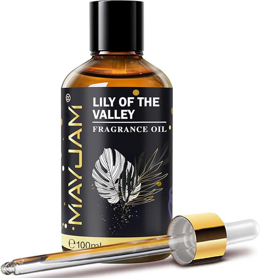 Lily of the Valley Fragrance Oil, MAYJAM 3.38FL.OZ Essential Oils for Diffusers for Home, Long Lasting Scented Oils for Soap Candle Making - 100ML MAYJAM