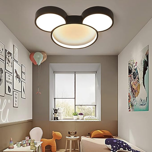 Modern LED Ceiling Light Acrylic Cartoon Mickey Mouse Flush Mount Light Stepless Dimming Fixtures for Kids, Girls, Children's, Boys Rooms and Bedroom - Bloomnest