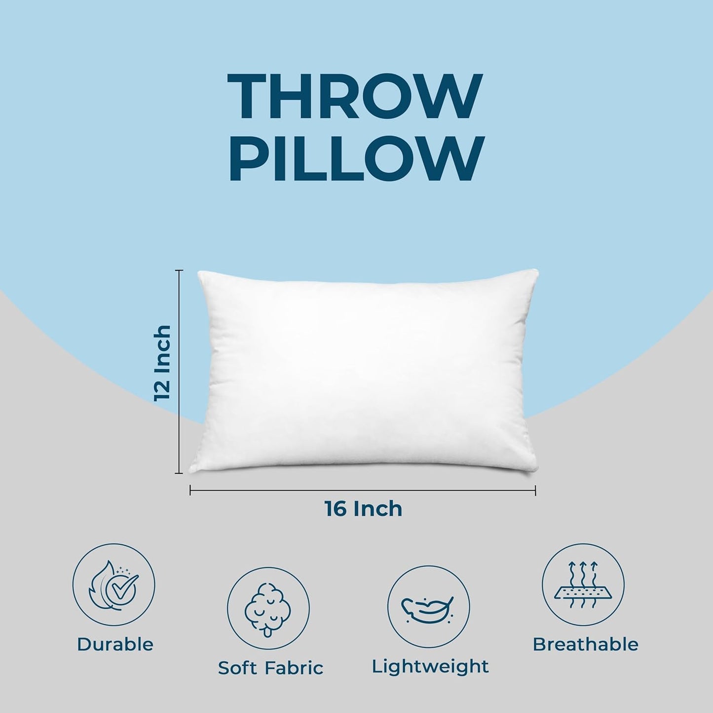 Utopia Bedding Throw Pillows (Set of 4, White), 12 x 16 Inches Pillows for Sofa, Bed and Couch Decorative Stuffer Pillow