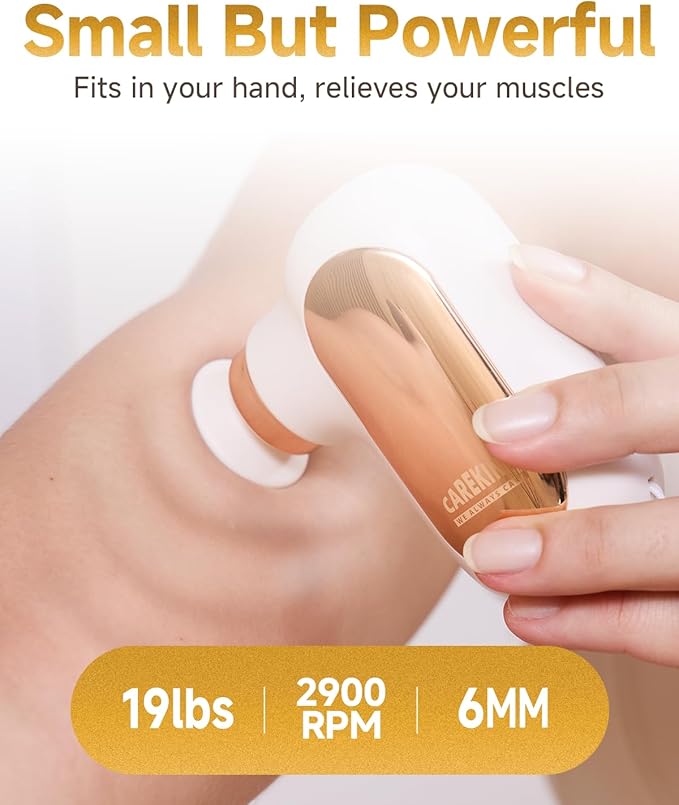 Mini Massage Gun Travel Size, Powerful Small Massage Gun Deep Tissue for Pain Relief, Muscle Massager for Neck Shoulder Thigh Scalp Quiet Pocket Massager with Carry Case - Bloomnest