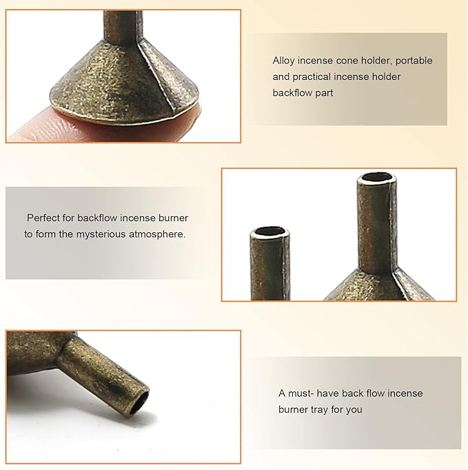 EATAKWARD 50PCS Metal Backflow Incense Sticks Holder Small Funnel Shape Incense Cone Tray Base Rack Holder Waterfall Incense Burner - Bloomnest