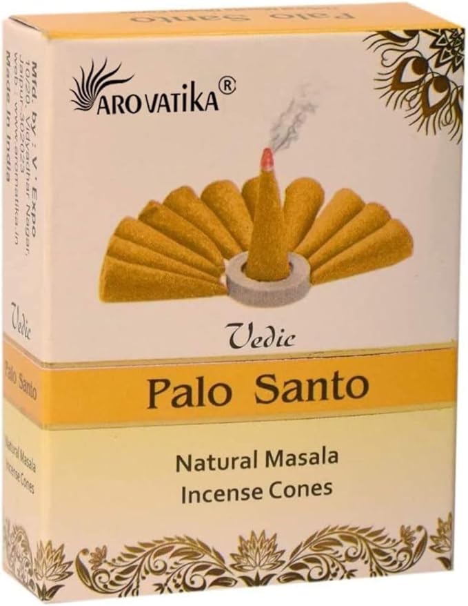 ARO VATIKA Vedic Palo Santo Natural Masala 120 Incense Cones in Pack of 12 Boxes |12 Assorted Fragrances Dhoop Cones | Best for Prayer, Reiki, Meditation and Relaxation | Burn time- 25 Mins AROVATIKA