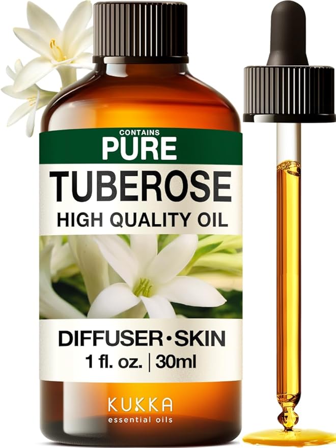 KUKKA Tuberose Essential Oils - 1 Fl Oz - for Hair, Skin, Diffuser, Aromatherapy & DIY Soap Making Scent - Bloomnest