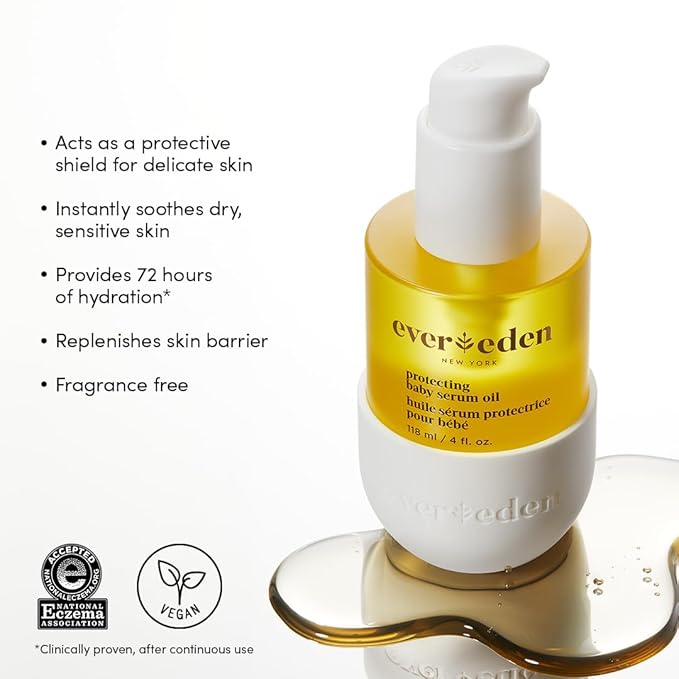 Evereden Protecting Baby Massage Oil, 4 oz. | Baby Oil for Newborn | Clean and Gentle Baby Care | Non-toxic and Fragrance Free | Made with clean ingredients - Bloomnest