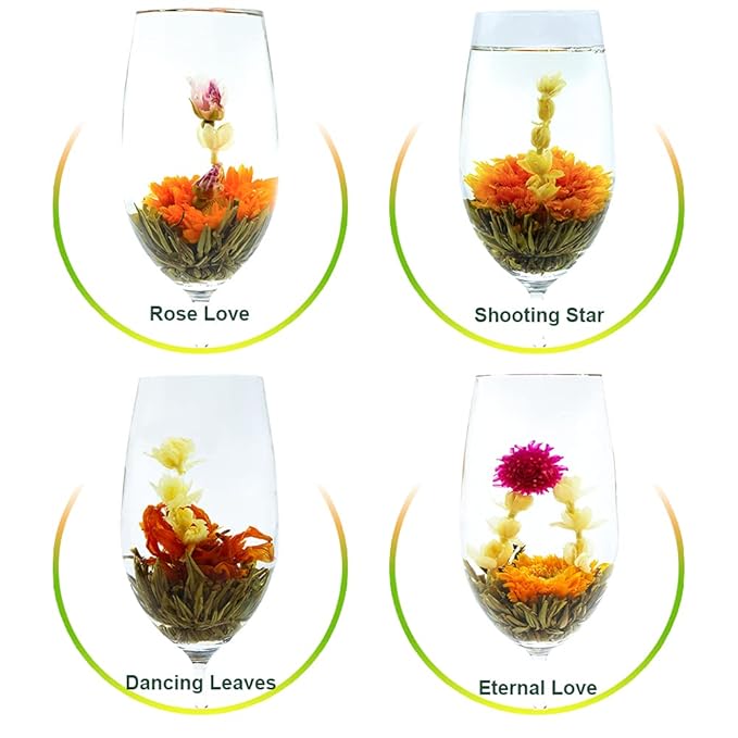 TEARELAE Blooming Tea Flowers - 12pcs Individually Sealed Flowering Balls - Hand-Tied Natural Green Tea Leaves & Edible Flowers - Gifts For Lovers (Pack of 2) - Bloomnest