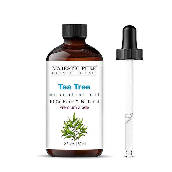Majestic Pure Tea Tree Essential Oil with Glass Dropper - 2 Fl Oz - 100% Pure and Natural Tea Tree Oil - Premium Grade Essential Oils for Diffuser, Aromatherapy, Soap and Candle Making - Bloomnest