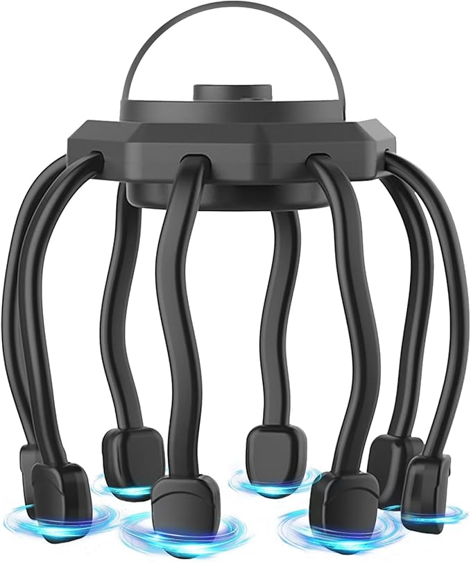 Electric Scalp Massager, Head Massager Scalp Stress Relax, Kneading Hair Massage with 3 Modes, 360 Degree Hair Massager, Cordless Portable Head Scratcher for Stress Relax ONIYEA