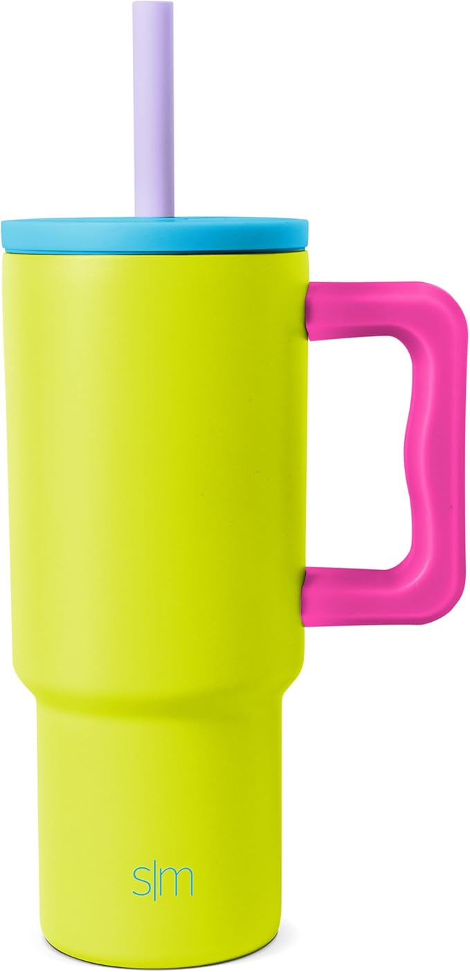 Simple Modern Kids 24 oz Tumbler with Handle and Silicone Straw Lid | Spill Proof and Leak Resistant | Reusable Stainless Steel Bottle | Gift for Kids Boys Girls | Trek Collection | Paradise Bay Mix - Bloomnest