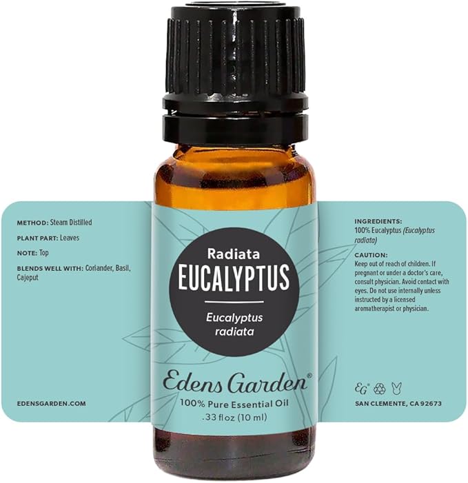 Edens Garden Eucalyptus- Radiata Essential Oil- 100% Pure Premium Grade, Undiluted, Natural, Therapeutic, Aromatherapy, The Best for Diffuser, Laundry, Hair, Humidifiers 10 ml (.33 fl oz) EdensGarden