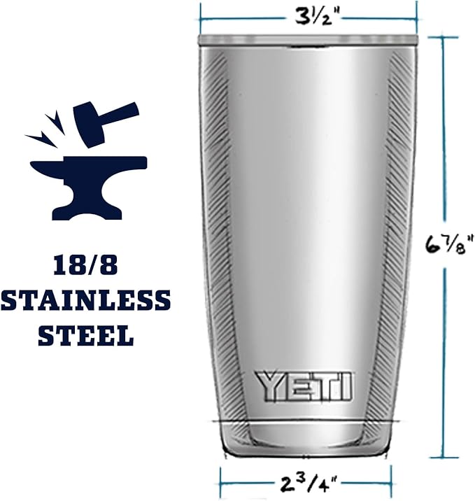 YETI Rambler 20 oz Stainless Steel Vacuum Insulated Tumbler w/MagSlider Lid - Bloomnest