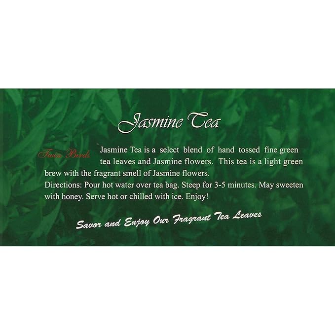 Wing Hop Fung Jasmine Green Tea Fresh Sealed Premium Natural Leaves Individually Wrapped 100 Tea Bags Perfect for Hot or Iced Tea - Bloomnest
