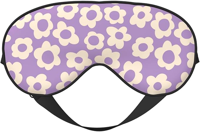 Vintage Groovy Flowers Sleeping Eye Mask Eye Mask for Sleeping Soft Comfort Eye Shade Blackout Eye Cover for Deep Rest Travel Nap Meditation - Bloomnest