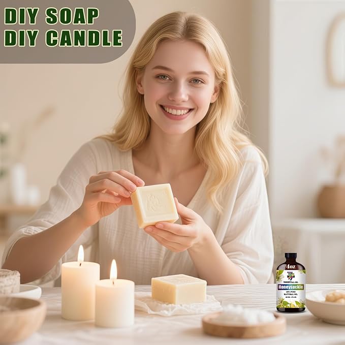 Honeysuckle Essential Oil (4 oz/120 ml) — Honeysuckle Oils for Aromatherapy, diffusers, humidifiers, Home fragrances, DIY Skincare, soap Making, DIY Candle, Relaxation, Yoga, and Meditation - Bloomnest