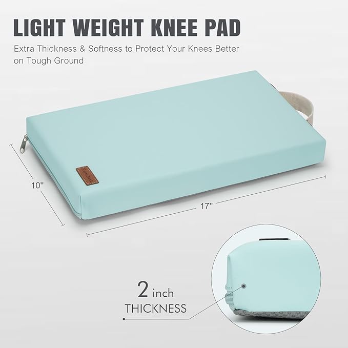 HappyPicnic Waterproof Kneeling Pad for Garden or Bath, 2 inch Thick Soft Foam Kneeler Mat for Gardeners Knee Support or Bathtub Bathing Baby with Handle and Removable Cover-Green - Bloomnest