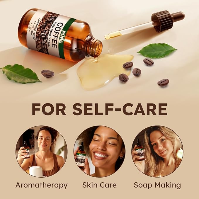 KUKKA Coffee Essential Oils - 1 Fl Oz - for Hair, Skin, Diffuser, Aromatherapy & DIY Soap Making Scent - Bloomnest