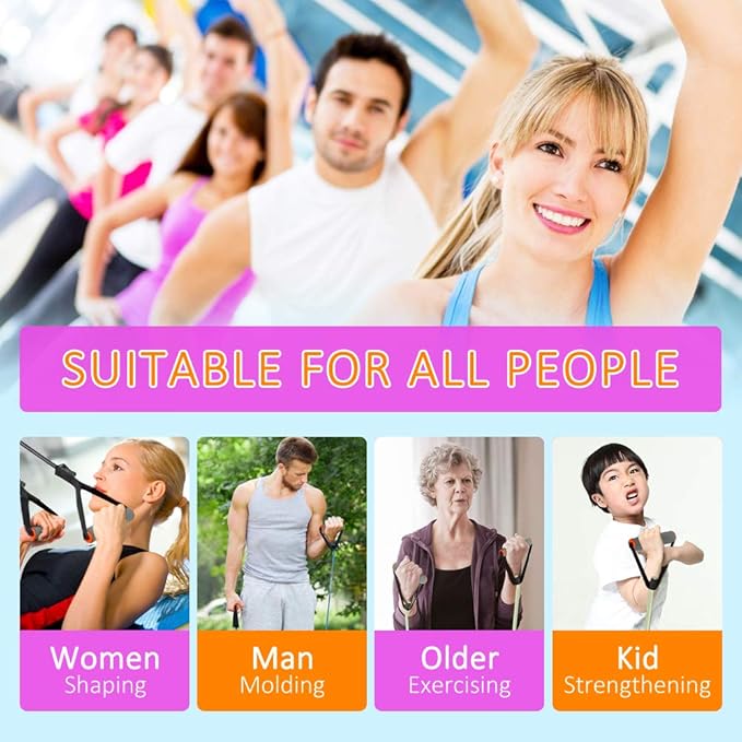 Single Resistance Bands, Workout Bands with Handles and The Exercise Bands with Door Anchor, Suitable for Resistance Training, Physical Therapy, Home Workouts, Boxing Training