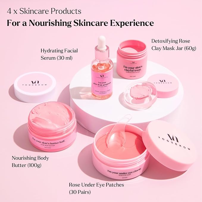 Spa Gifts for Women - Valentines Gift (Set of 8) - Premium Self Care Spa Kit- Bath, Skin Care Sets & Self Care Items - Pampering Valentine Gifts for Women, Spa Gift Basket, Galentines Day Gifts - Bloomnest
