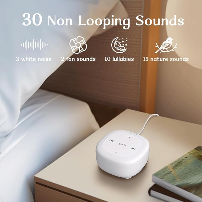 White Noise Sound Machine with 30 Soothing Sounds Brown Noise Sound Machines for Sleep Office Privacy Bedroom 36 Adjustable Volume 4 Timers Memory Function Sleep Sound Machine Adult Elderly Baby Care - Bloomnest