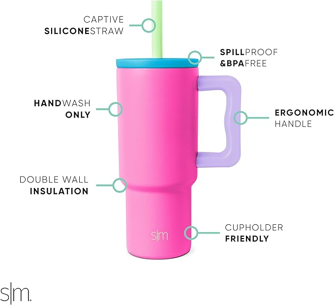 Simple Modern Kids 24 oz Tumbler with Handle and Silicone Straw Lid Spill Proof and Leak Resistant Reusable Stainless Steel Bottle Gift for Kids Boys Girls Trek Collection 80s Mix(Pack of 12) - Bloomnest