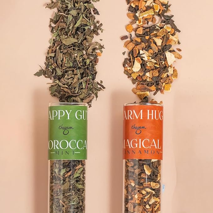 CHAYAM Tea in Tubes Gift Set – Special Tea Surprise | Spiced Ceylon Cinnamon & Moroccan Mint Herbal Blend | Best Present for Tea Lovers - Bloomnest