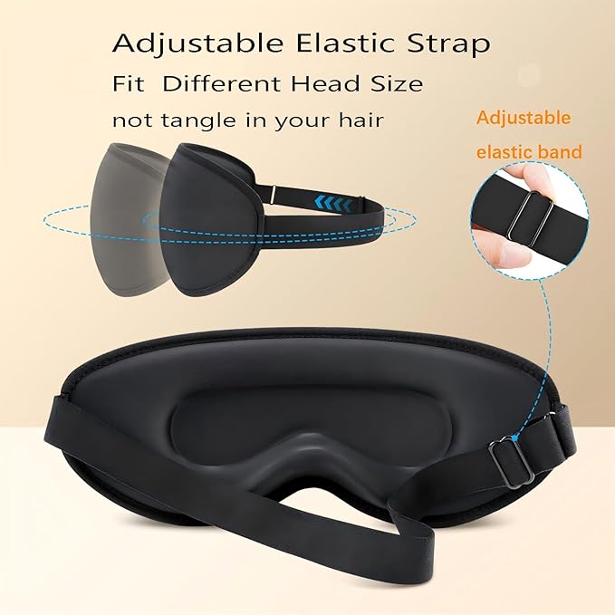 Sleep Mask for Side Sleeper, 3D Contoured Blackout Sleeping Mask,Breathable Sleep Masks for Women Men,Eye Masks for Sleep,Adjustable Eye Cover Blindfold with lash Extensions for Trave,Nap,Night Work - Bloomnest