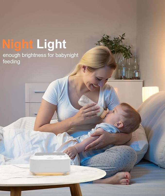 Sound Machine - White Noise Machine with Night Light & Sleep Timer, 28 Non Looping Natural Soothing Sounds, Sleep Therapy for Baby, Adults, Home, Office, Travel