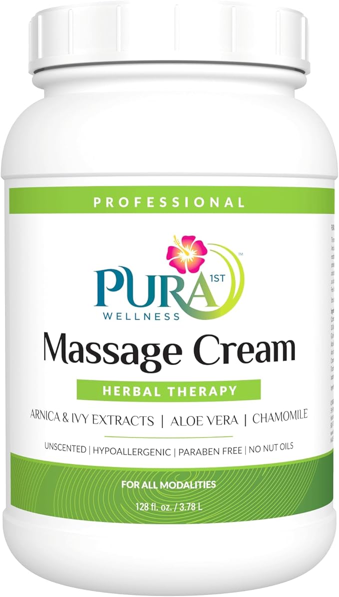 Wellness Professional Herbal Massage Cream, 128oz, Pura Massage Cream for Muscle Relief, Physical Therapy, Professional Deep Tissue Therapy, Massage Deep Tissue - Bloomnest