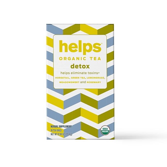 HELPS TEAS | Helps Detox Tea | Organic herbal blend of Horsetail, Green Tea, Herbal Lemon, Ulmaria and Rosemary that facilitate naturally our detox and depurative process. 16 Tea Bags - Bloomnest