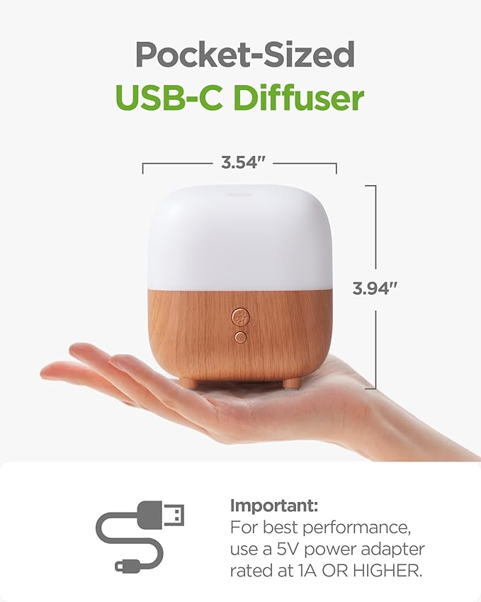 InnoGear 150ml Essential Oil Diffuser, Premium 5-in-1 Diffusers for Home Scent 8 LED Color Aromatherapy Diffuser Air Desk Mini Humidifier Small Vaporizer Aroma Diffuser for Computer Laptop Room Office - Bloomnest